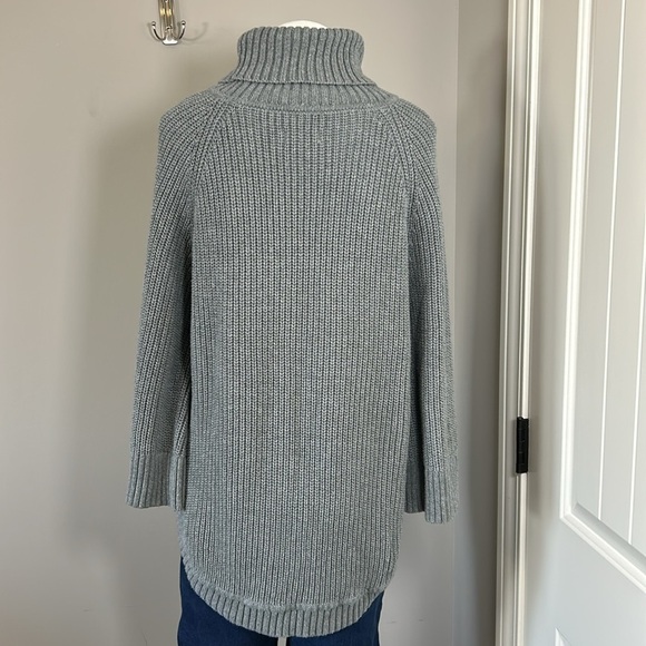 UGG Raelynn Knit Sweater Pullover Grey Turtleneck Poncho Pocket Wool Winter Sz S - Picture 6 of 14